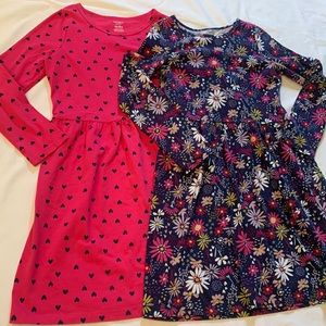 Carter’s Kid size 10/10A Girls long sleeve dresses. Set of two.
